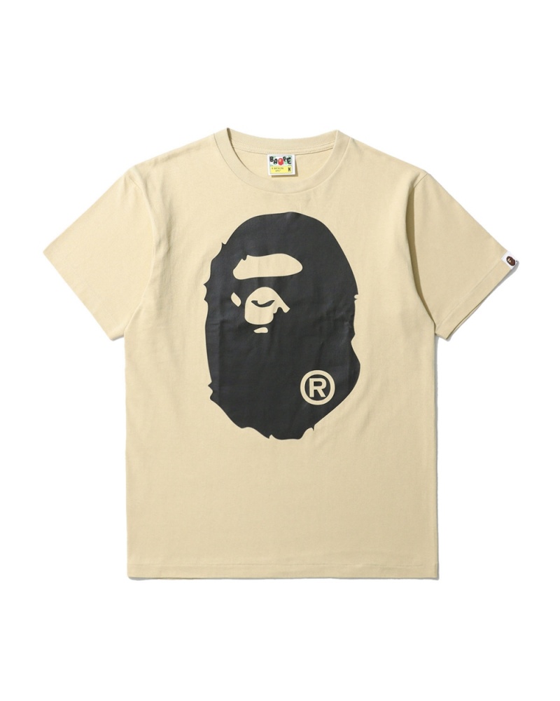 T Shirts Bape Bicolour Big Ape Head Beige Homme | WJZ-33087941